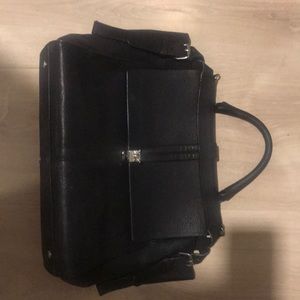 Carven black flap satchel tote